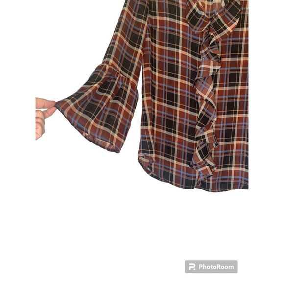 Suzanne Betro sheer plaid blouse - Picture 3 of 5